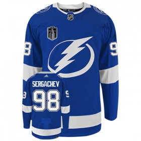Dresovi Tampa Bay Lightning Mikhail Sergachev 98 Adidas Stanley Cup 2022 Plava Authentic - Muške